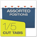 TOPS Pendaflex 1/5 Tab Cut Legal Hanging Folder, Navy, 8 1/2" Width x 14" Length, 25 / Box, PFX415315NAV