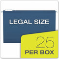 TOPS Pendaflex 1/5 Tab Cut Legal Hanging Folder, Navy, 8 1/2" Width x 14" Length, 25 / Box, PFX415315NAV