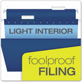 TOPS Pendaflex 1/5 Tab Cut Legal Hanging Folder, Navy, 8 1/2" Width x 14" Length, 25 / Box, PFX415315NAV