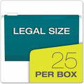 TOPS Pendaflex 1/5 Tab Cut Legal Hanging Folder, Teal, 8 1/2" Width x 14" Length, 25 / Box, PFX415315TEA