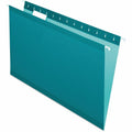 TOPS Pendaflex 1/5 Tab Cut Legal Hanging Folder, Teal, 8 1/2" Width x 14" Length, 25 / Box, PFX415315TEA
