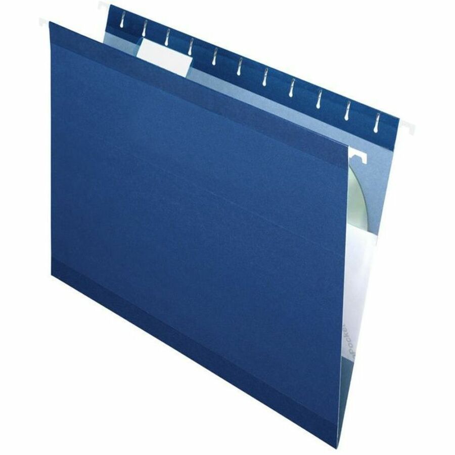 TOPS Pendaflex 1/5 Tab Cut Letter Recycled Hanging Folder, Navy, 8 1/2" Width x 11" Length, 25 / Box — view 1