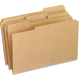 TOPS Pendaflex 1/3 Tab Cut Legal Recycled Top Tab File Folder, Kraft, 8 1/2" Width x 14" Length, 100 / Box, PFXRK15313