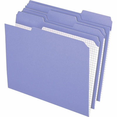 TOPS Pendaflex 1/3 Tab Cut Letter Recycled Top Tab File Folder, Lavender, 8 1/2" Width x 11" Length, 100 / Box, PFXR15213LAV