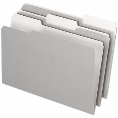 TOPS Pendaflex 1/3 Tab Cut Legal Top Tab File Folder, Gray, 8 1/2" Width x 14" Length, 100 / Box, PFX435013GRA