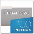 TOPS Pendaflex 1/3 Tab Cut Legal Top Tab File Folder, Gray, 8 1/2" Width x 14" Length, 100 / Box, PFX435013GRA