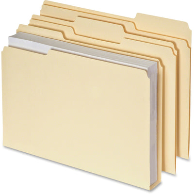TOPS Pendaflex Double Stuff 1/3 Tab Cut Letter Recycled Top Tab File Folder, Manila, 8 1/2" Width x 11" Length, 50 / Box — view 1