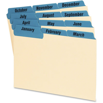 TOPS Oxford Laminated Tab Index Card Guides, Blue, 12 / Set — view 1