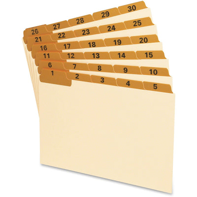 TOPS Oxford 1-31 Laminated Tab Manila Card Guides, Orange, 31 / Set — view 1