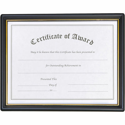 Glolite Nudell nudell Plastic Framed Award Certificate, Black, NUD19210