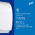 Kimberly-Clark Scott Essential Coreless Jumbo Roll Toilet Paper Dispenser, Black, 2 x Roll, KCC09609