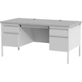 Lorell Fortress Series Double-Pedestal Desk, Gray, LLR60935