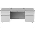 Lorell Fortress Series Double-Pedestal Desk, Gray, LLR60935