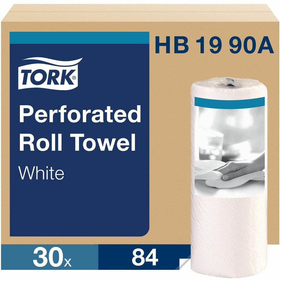TORK Perforated Towel Rolls, Fiber, Embossed, 30 / Carton, TRKHB1990A