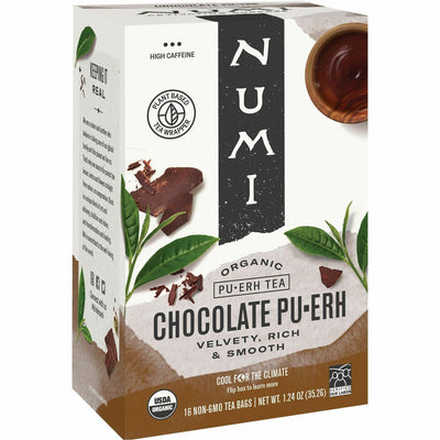 Numi Organic Chocolate Pu-erh Black Tea Bag, 1 Box, NUM10360