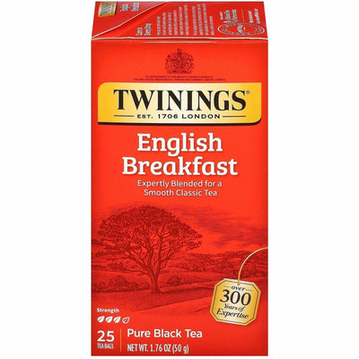 R. Twining & Twinings of London English Breakfast Black Tea Bag, 25 / Box, TWG09181