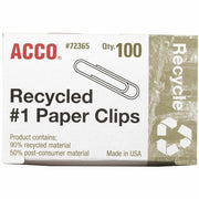 ACCO Recycled Paper Clips, 1 Pack
