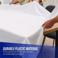 Genuine Joe Banquet-Size Plastic Tablecover, White, 6 / Carton, GJO10324CT