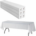 Genuine Joe Banquet-Size Plastic Tablecover, White, 6 / Carton, GJO10324CT