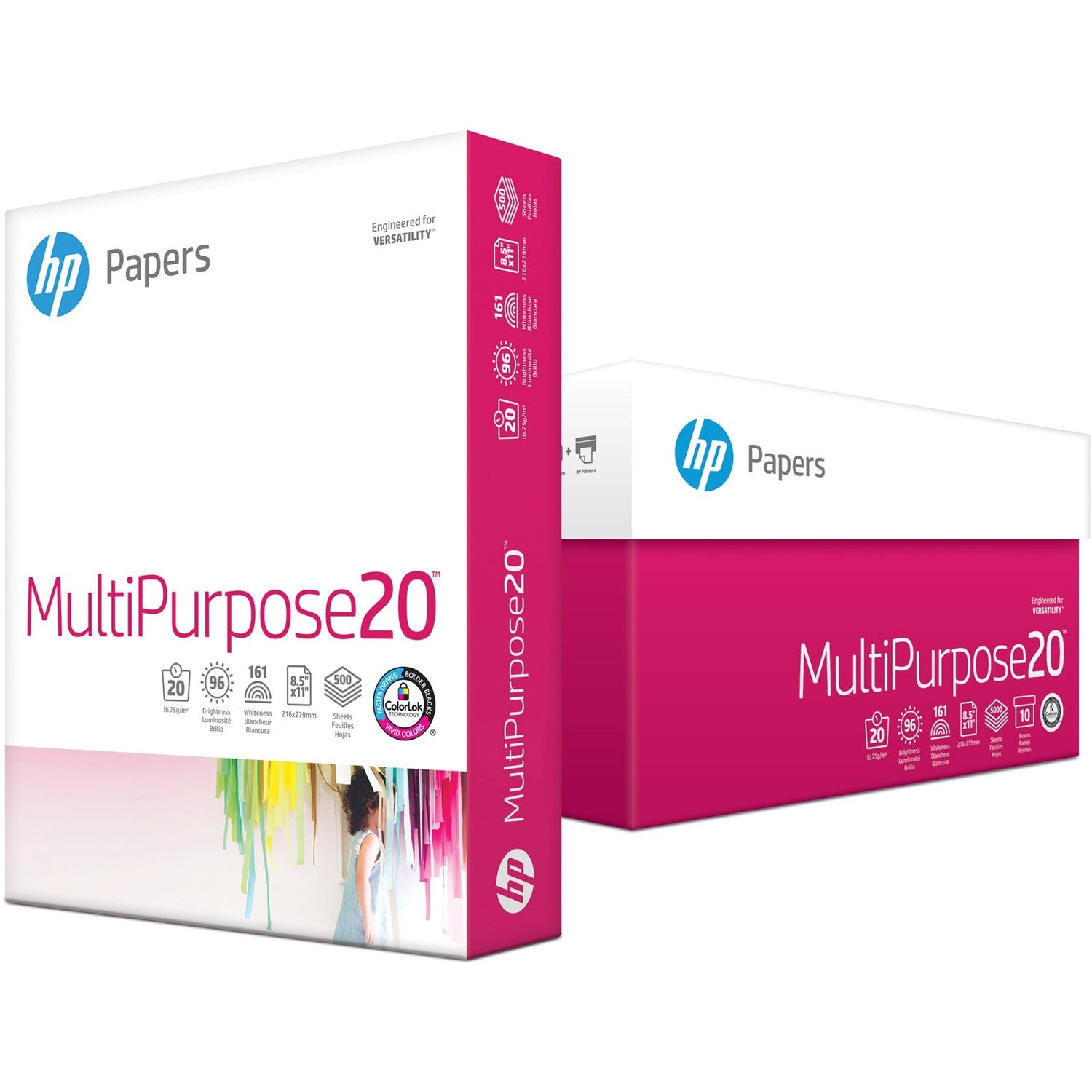 HP Papers Multipurpose20 Copy Paper - White, 1 Carton