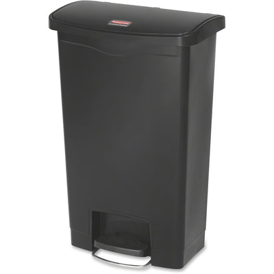 Rubbermaid Commercial Slim Jim Black 13G Front Step Can, 13 gal, /CT — view 1