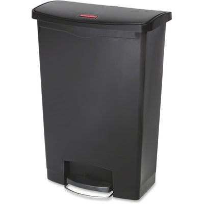 Rubbermaid Commercial Slim Jim Black 24G Front Step Can, 24 gal, RCP1883615