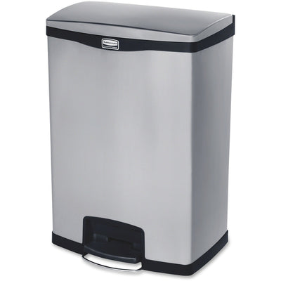 Rubbermaid Commercial Slim Jim Metal 24G End Step Can, Black, 24 gal, /CT — view 1
