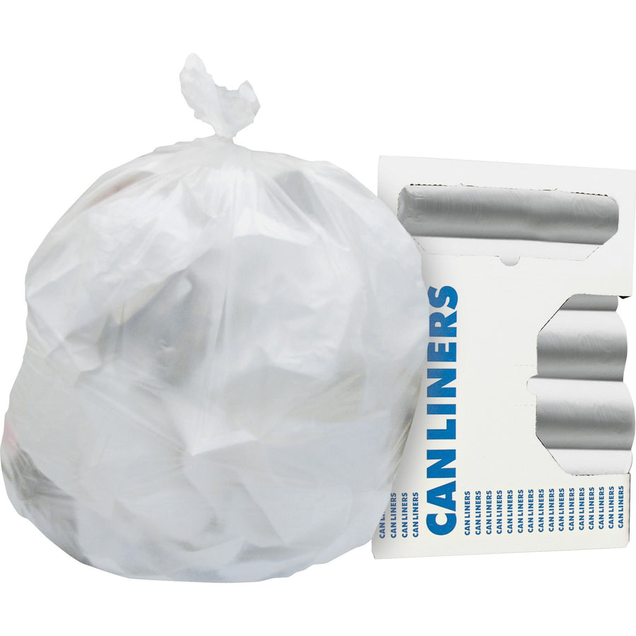 Heritage High Density 16.0 Mic Liners, Natural, High-density Polyethylene (HDPE), 45 gal, Leak Proof, 10 / Carton, HERZ8048VNR01