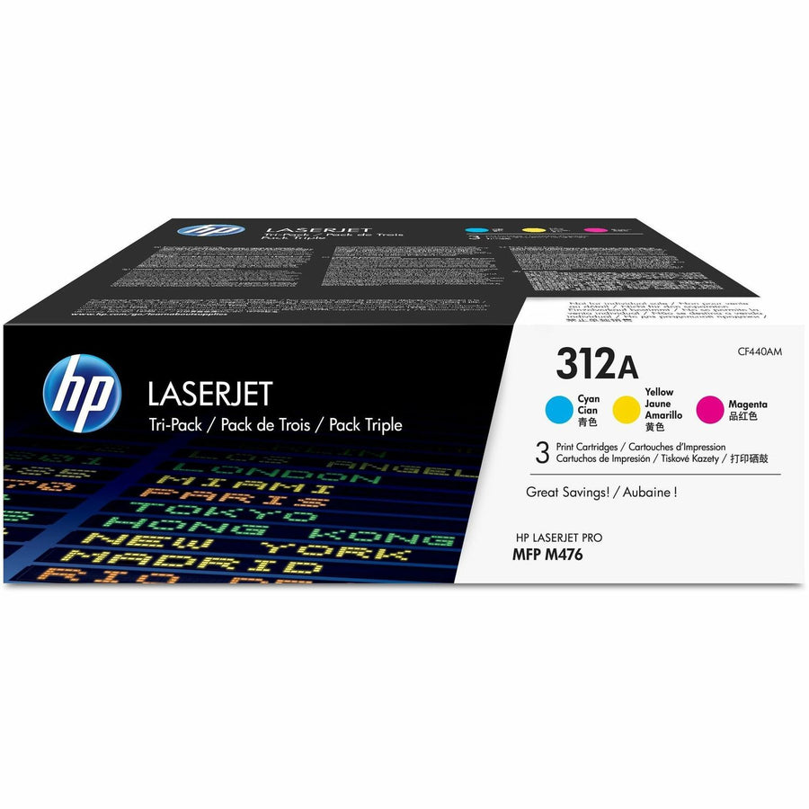 HP 312A (CF440AM) Toner Cartridge Tri-pack, 1 Carton, HEWCF440AM