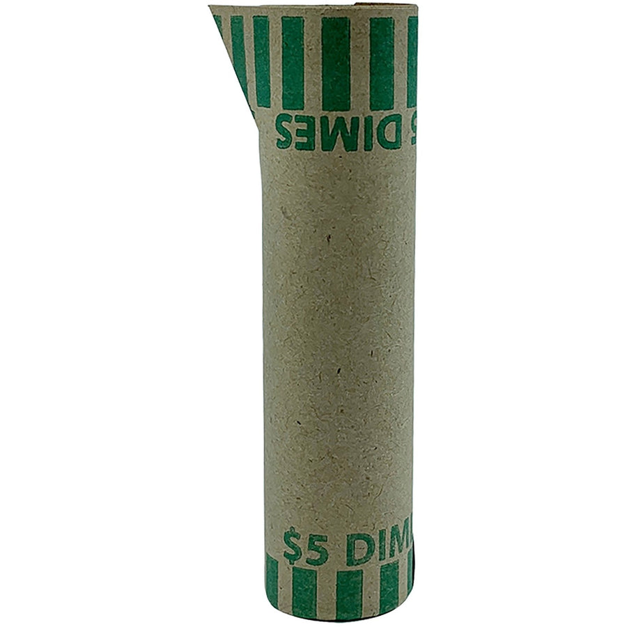 PAP-R Tubular Coin Wrappers, Green, Kraft, Burst Resistant, 1000 / Box, PQP20010