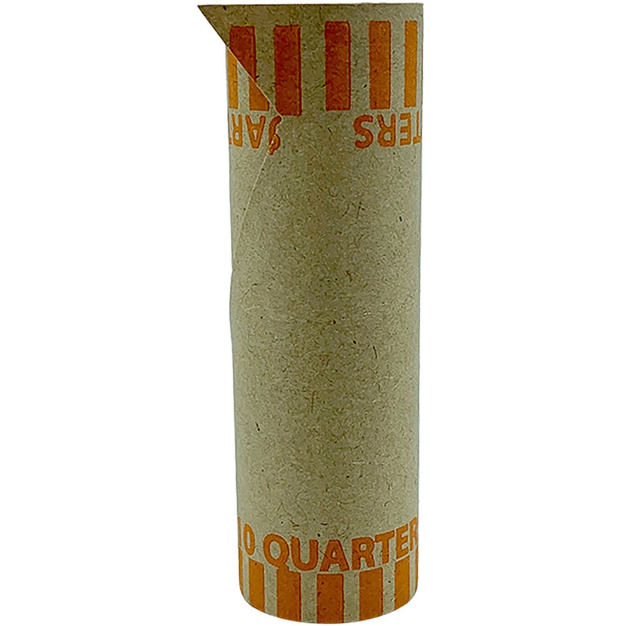 PAP-R Tubular Coin Wrappers, Orange, Kraft, Burst Resistant, 1000 / Box, PQP20025