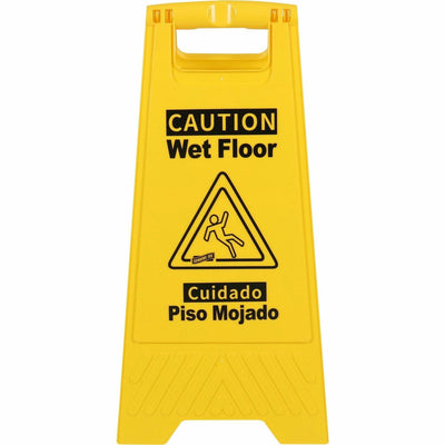 Genuine Joe Universal Graphic Wet Floor Sign, Yellow, GJO85117