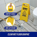 Genuine Joe Universal Graphic Wet Floor Sign, Yellow, GJO85117