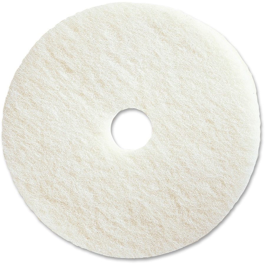 Genuine Joe Polishing Floor Pad, White, 5 / Carton — view 1