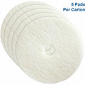 Genuine Joe Polishing Floor Pad, White, 5 / Carton, GJO90520