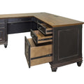 Martin Furniture Hartford L-Shaped Desk, Black, MRTIMHF684RRR
