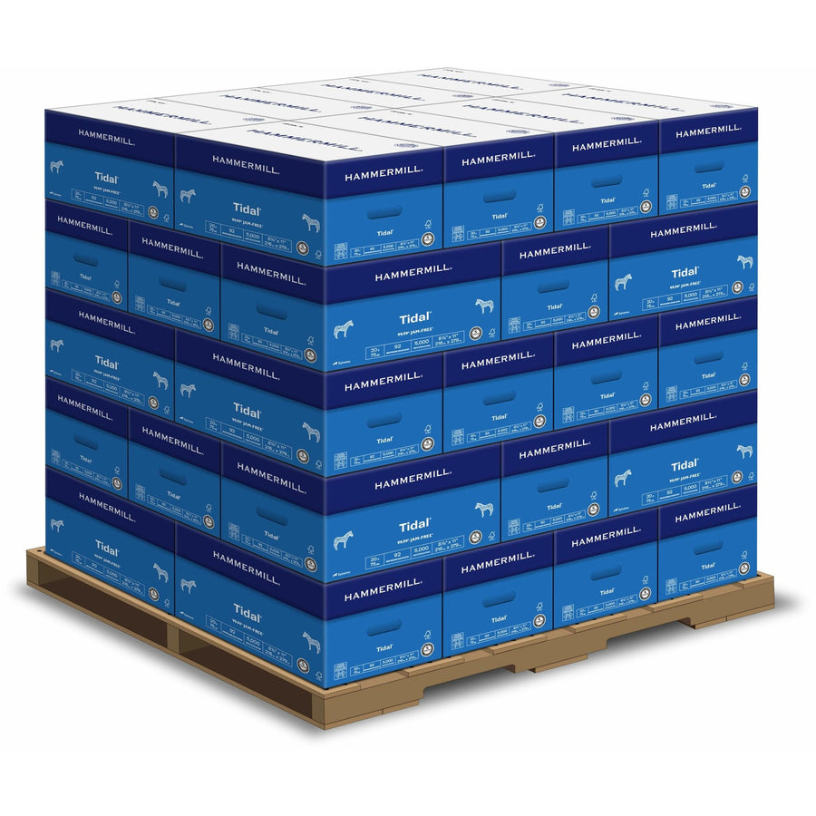 International Paper Hammermill Tidal Recycled Copy Paper - White, 8 1/2" x 11", 40 / Pallet — view 1