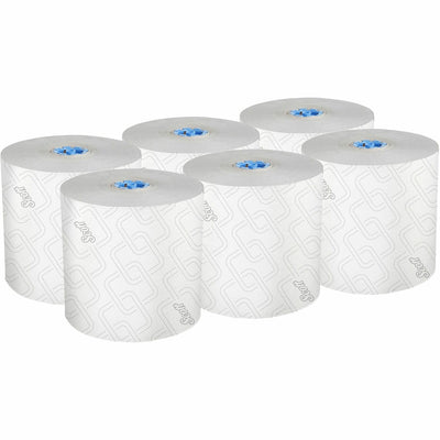 Kimberly-Clark Scott Pro High-Capacity Hard Roll Towels with Elevated Design and Absorbency Pockets, Blue, 6 / Carton, KCC25702