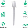 Eco-Products 6" Plantware High-heat Forks, Pearl White, 20 / Carton, ECOEPS012