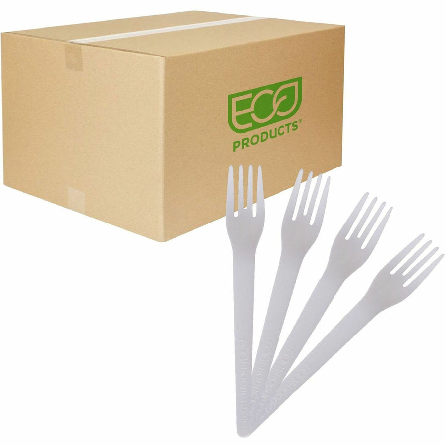 Eco-Products 6" Plantware High-heat Forks, Pearl White, 20 / Carton — view 1