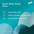 Kimberly-Clark Scott Glass Cleaning Shop Towels, Blue, 1 Carton, KCC32896