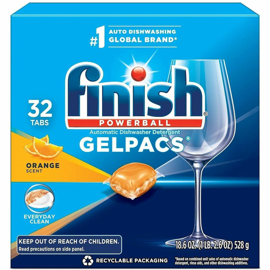 Reckitt Benckiser Finish Dishwasher Gel Packs, Orange, 32 / Box — view 1