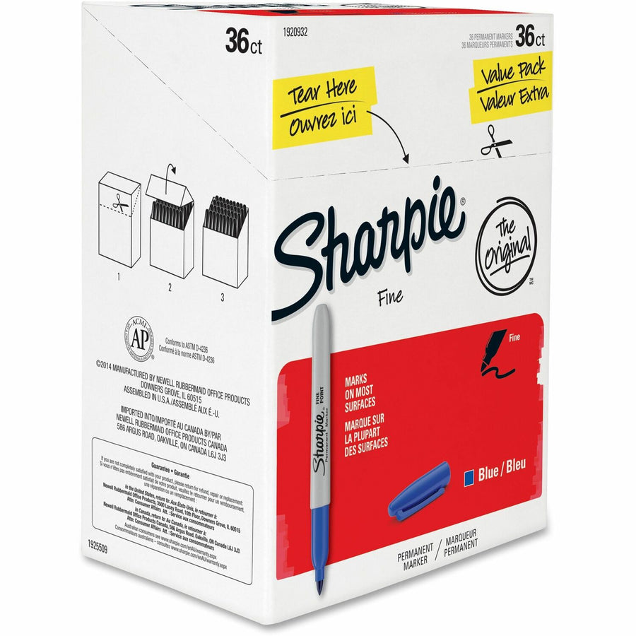 Sharpie Pen-style Permanent Marker, Blue, Non-toxic, 36 / Box, SAN1920932