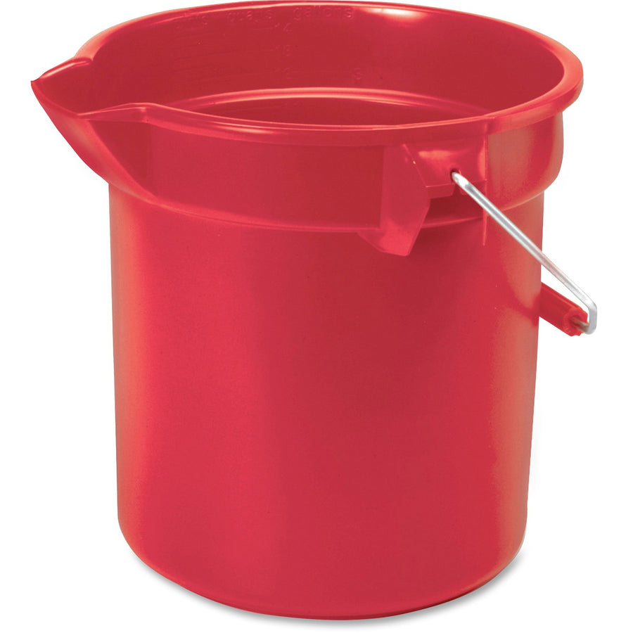 Rubbermaid Commercial Brute 14-quart Round Bucket, Red, Plastic, Handle, RCP261400RD