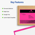 Avery Neon Shipping Labels, 5-1/2" x 8-1/2", 200 Labels (5948), Neon Magenta, 5 Pack, AVE5948