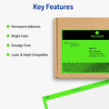 Avery Neon Shipping Labels, 5-1/2" x 8-1/2", 200 Labels (5952), Neon Green, 5 Pack, AVE5952