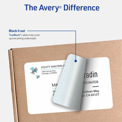 Avery Shipping Labels, Sure Feed, 2" x 4", 5,000 Labels (95910), Matte, 500 / Carton, AVE95910