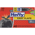 Reynolds Food Packaging Hefty Easy Flaps 30-gallon Large Trash Bags, Black, 40 / Box, RFPE27744