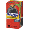 Reynolds Food Packaging Hefty Easy Flaps 30-gallon Large Trash Bags, Black, 40 / Box, RFPE27744