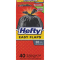 Reynolds Food Packaging Hefty Easy Flaps 30-gallon Large Trash Bags, Black, 40 / Box, RFPE27744